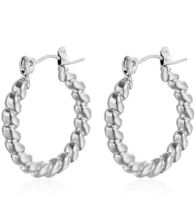 Aretes silver geometric line