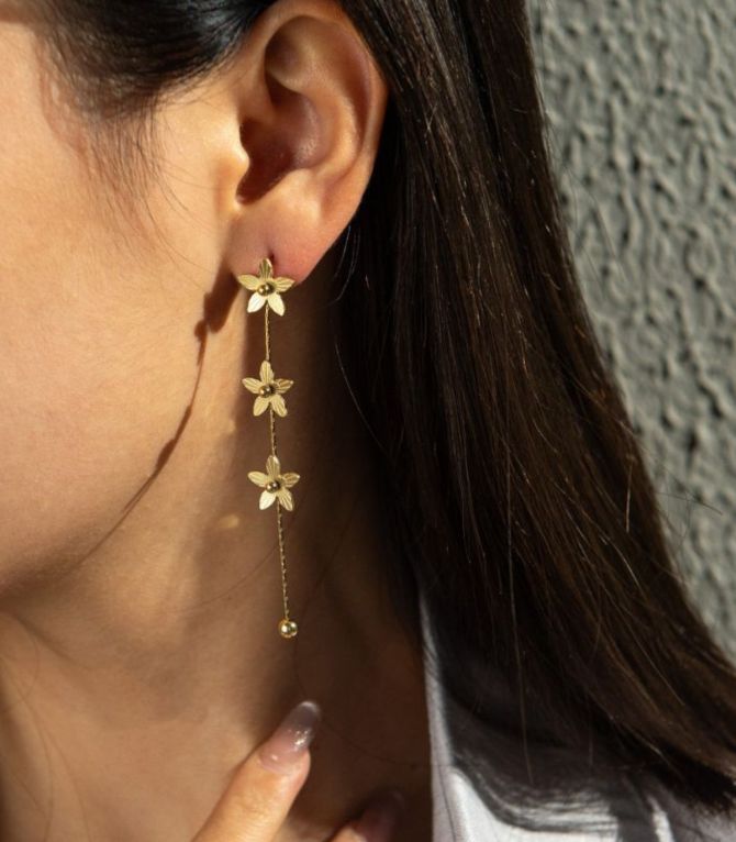 Aretes small flower tassel