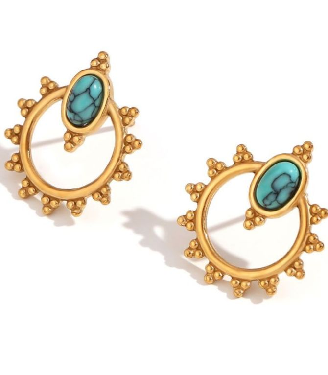 Aretes oval turquesa