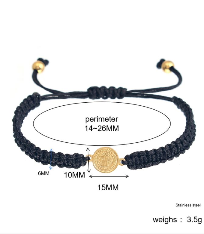 Brazalte black cord braided