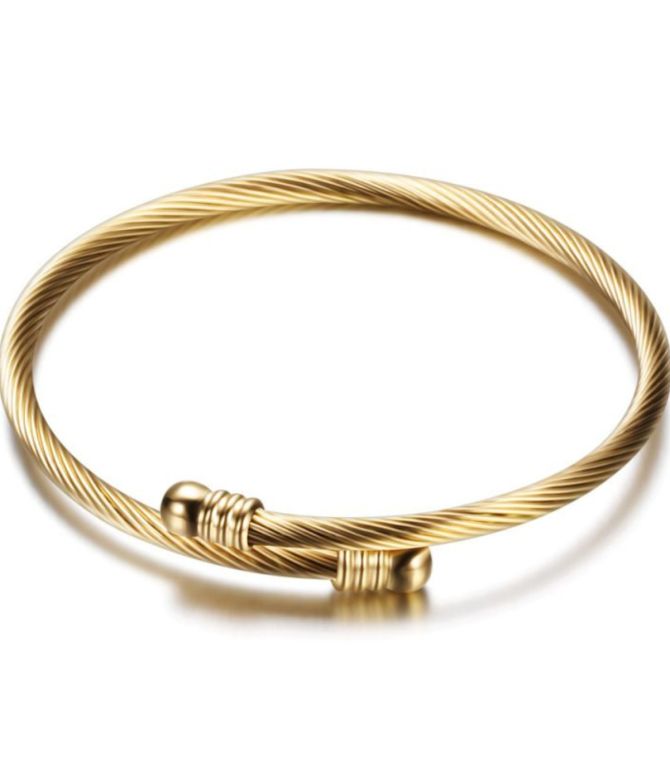 Brazalete cable dorado