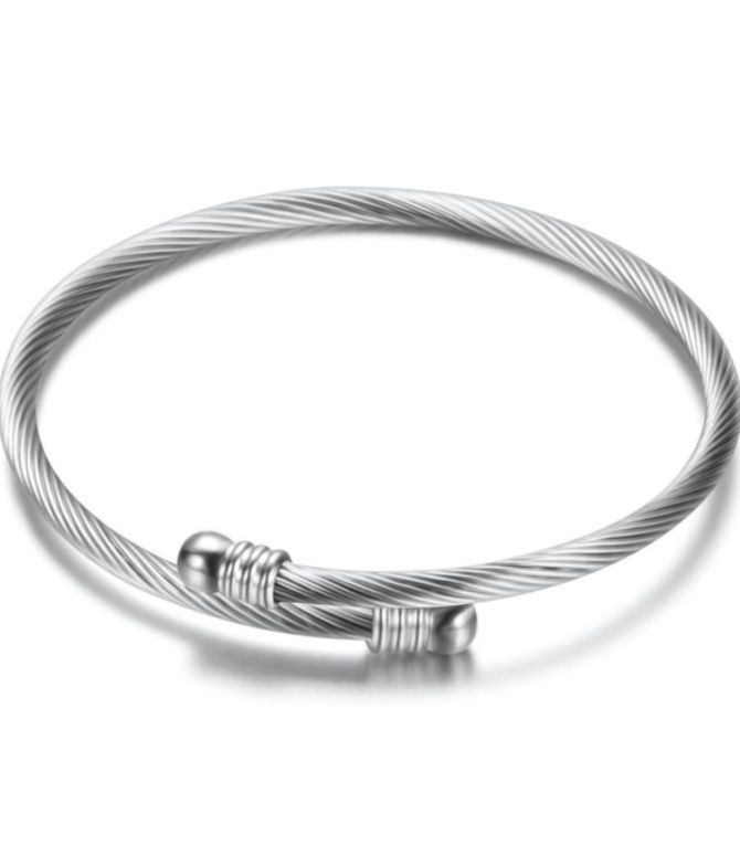 Brazalete cable plata