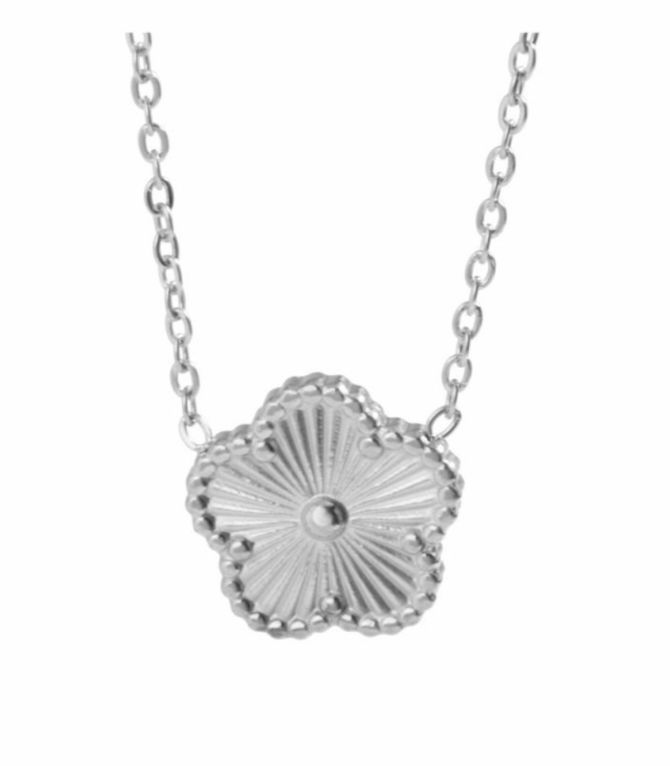 Collar silver flower