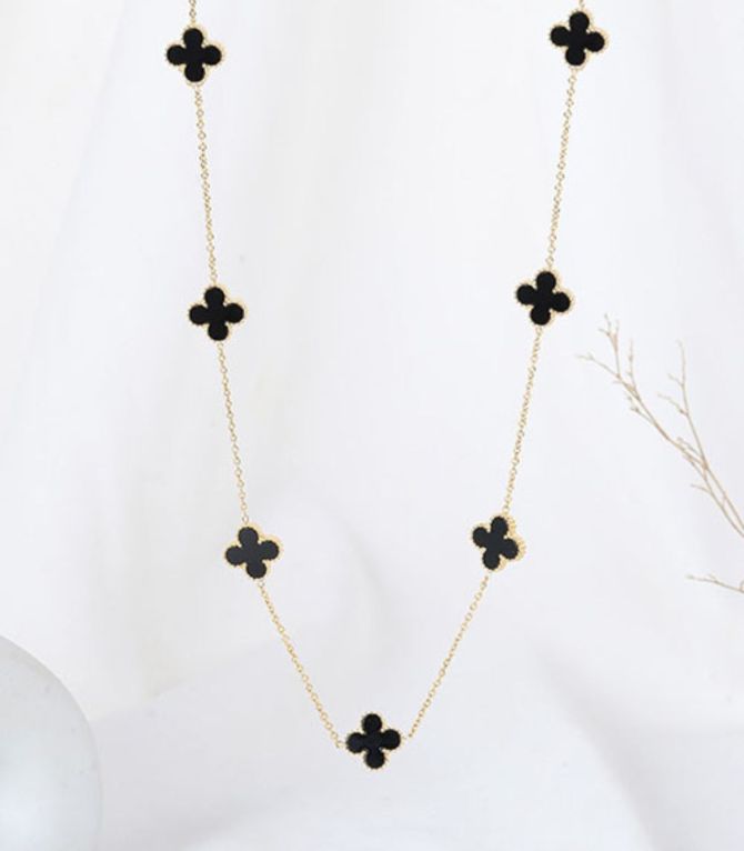 Collar multi clover negro 65cm