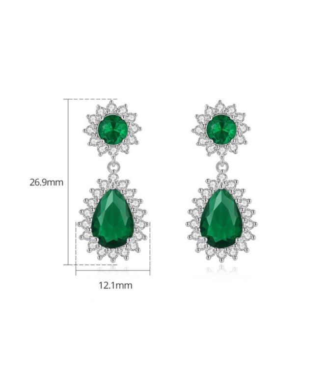 Aretes green diamond drop