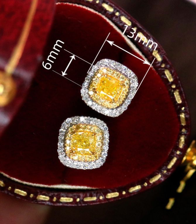 Aretes yellow diamond square