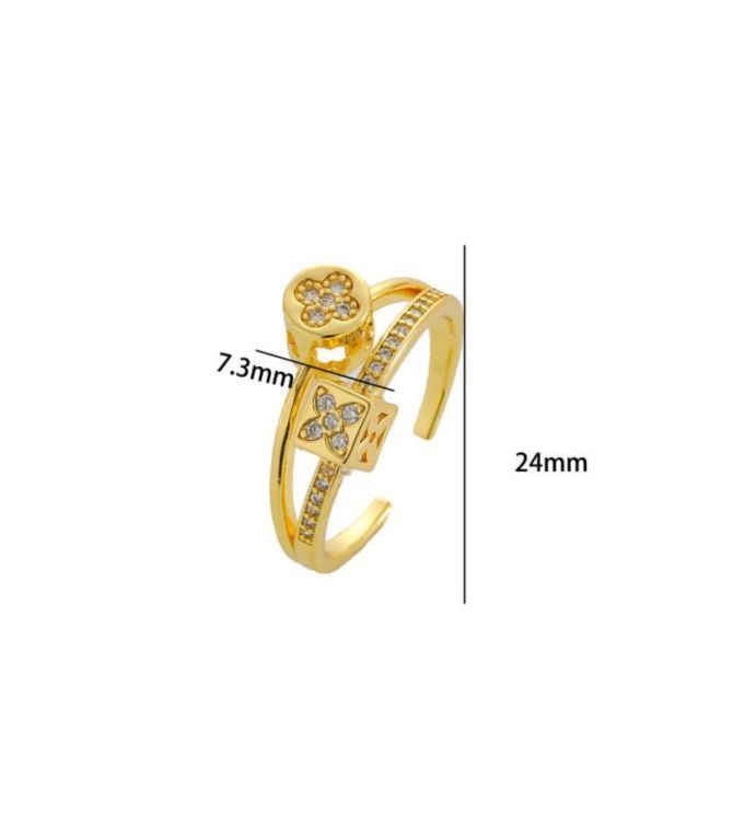 Anillo dorado doble layer