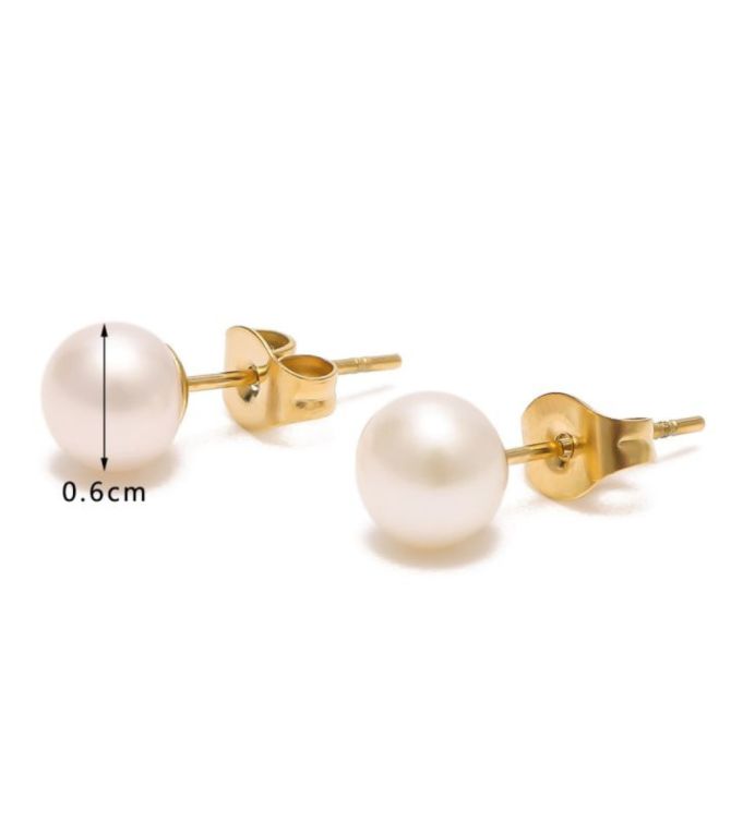 Aretes gold pearl