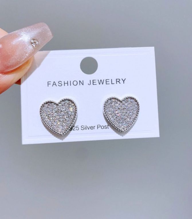 Aretes plata corazón