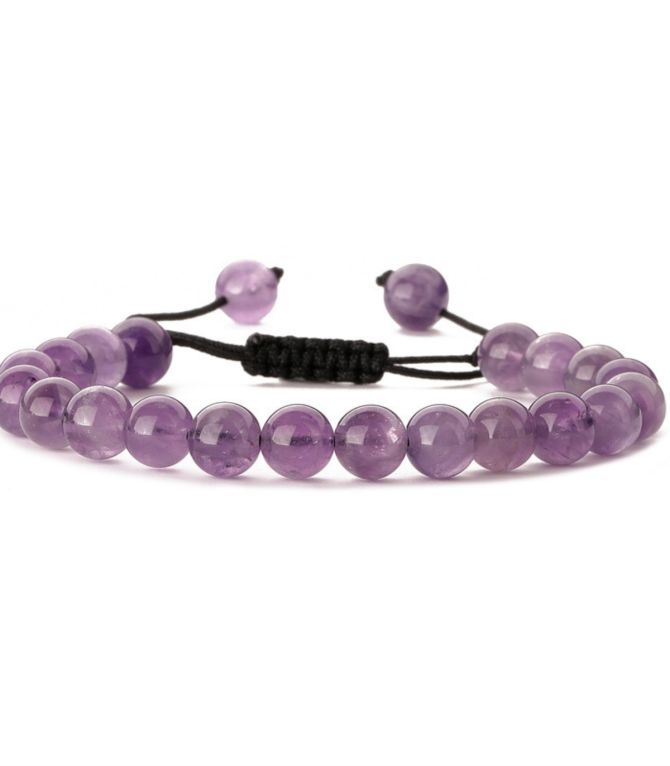 Brazalete amethyst agate beaded