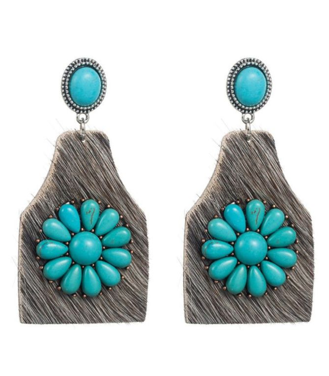 Aretes turquoise geometric