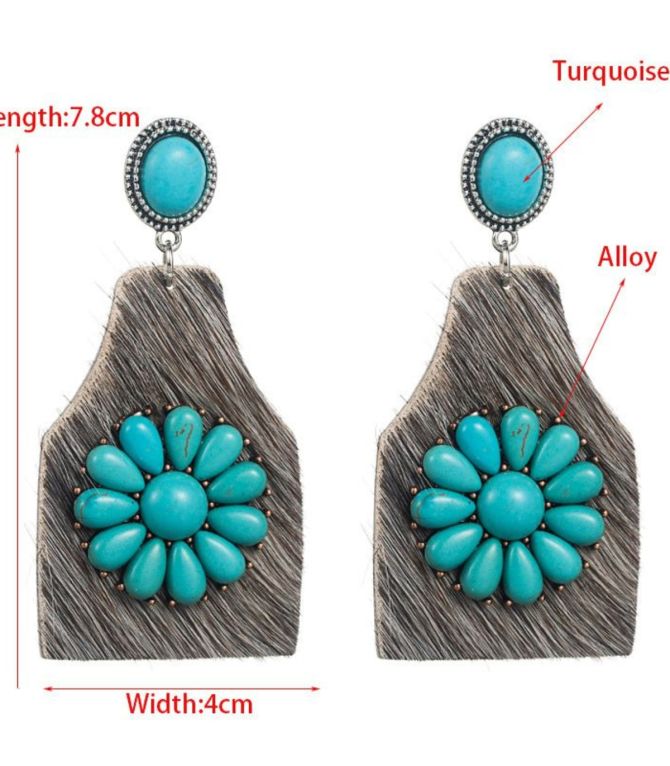 Aretes turquoise geometric