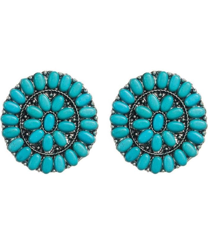 Aretes turquoise pine oval