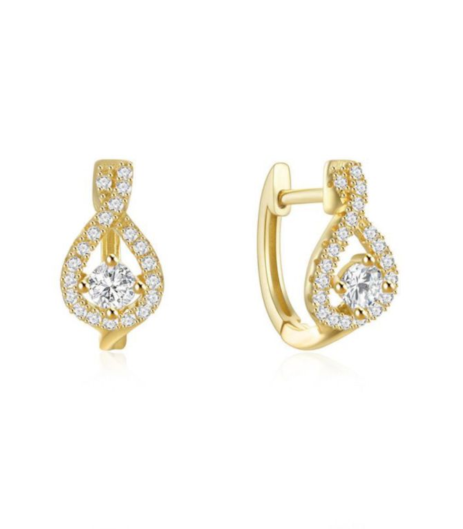 Aretes S925 gold drop shaped