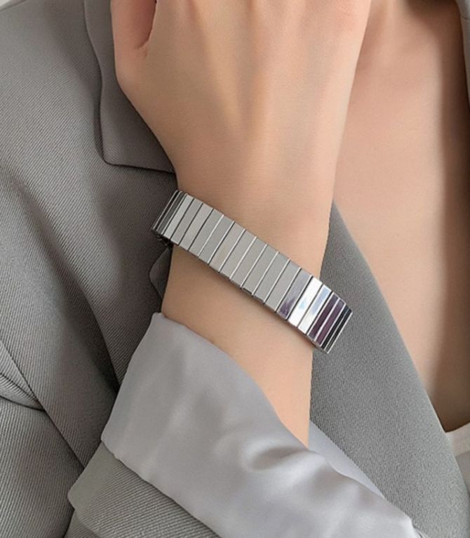 Brazalte silver steel strap