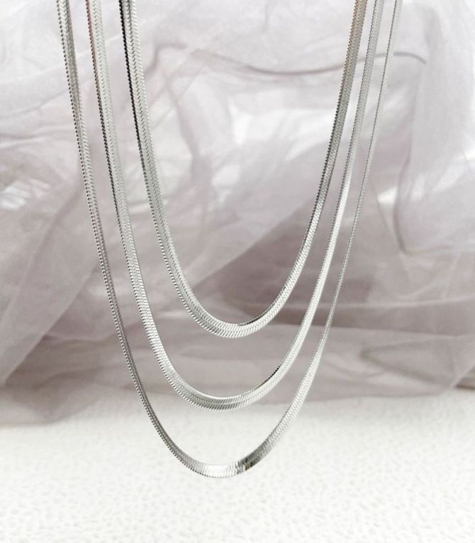 Collar triple layer plata