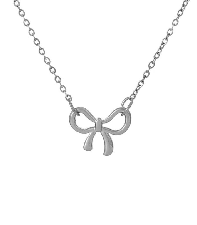 Collar silver bow