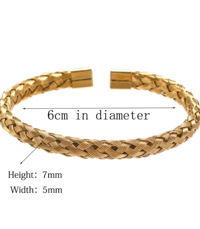 Brazalete hombre dorado twist