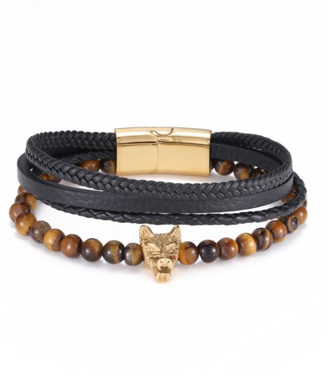 Brazalete hombre lobo multilayer