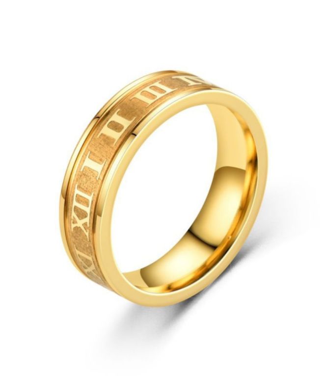 Anillo hombre dorado num romano 9