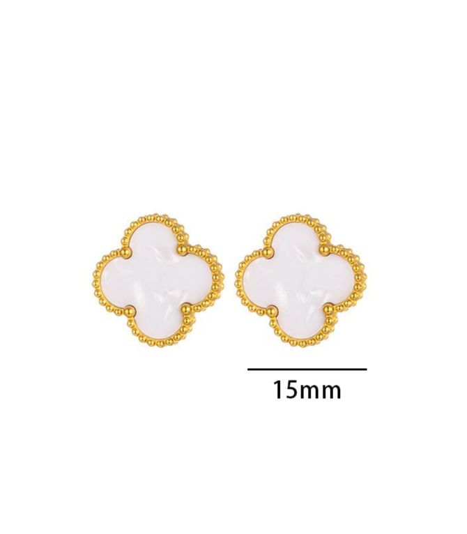 Aretes clover blanco