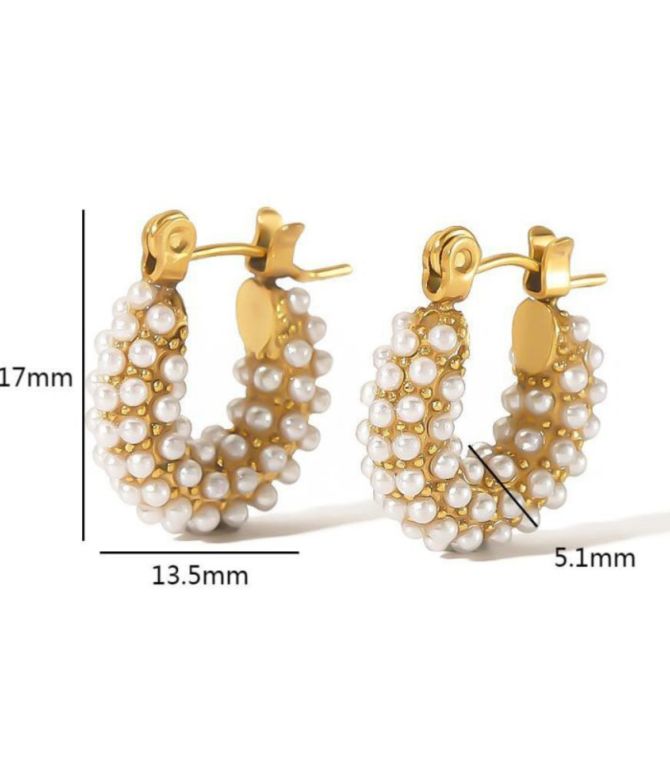 Aretes pearl u shaped