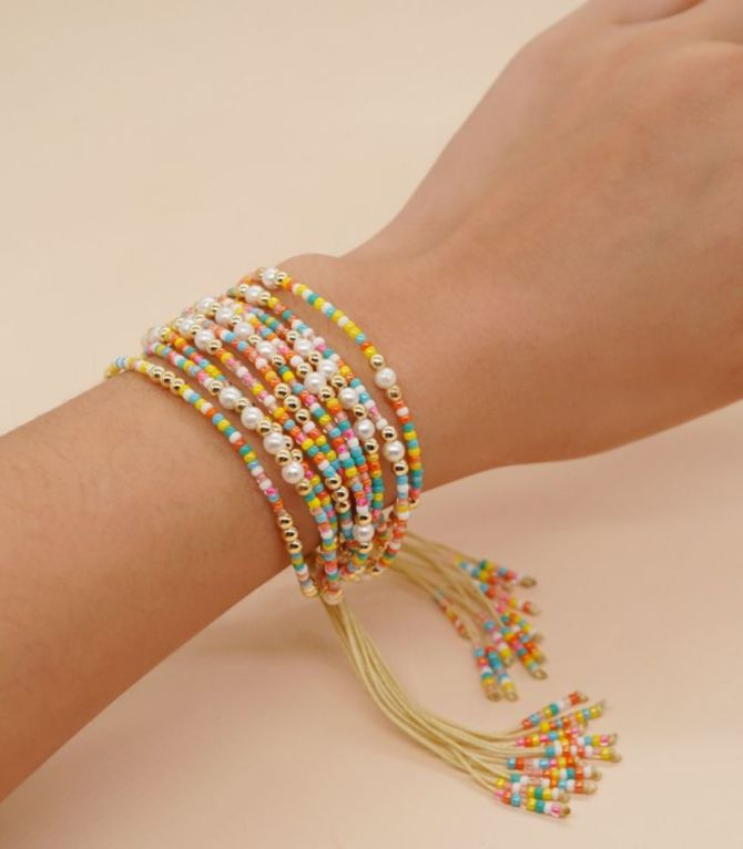 Brazalete pearl rice beads