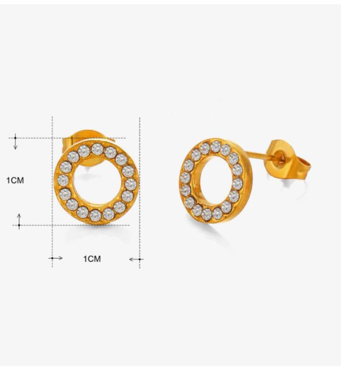 Aretes diamond round stud