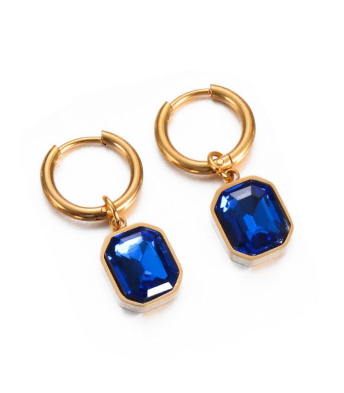 Aretes sapphire square glass