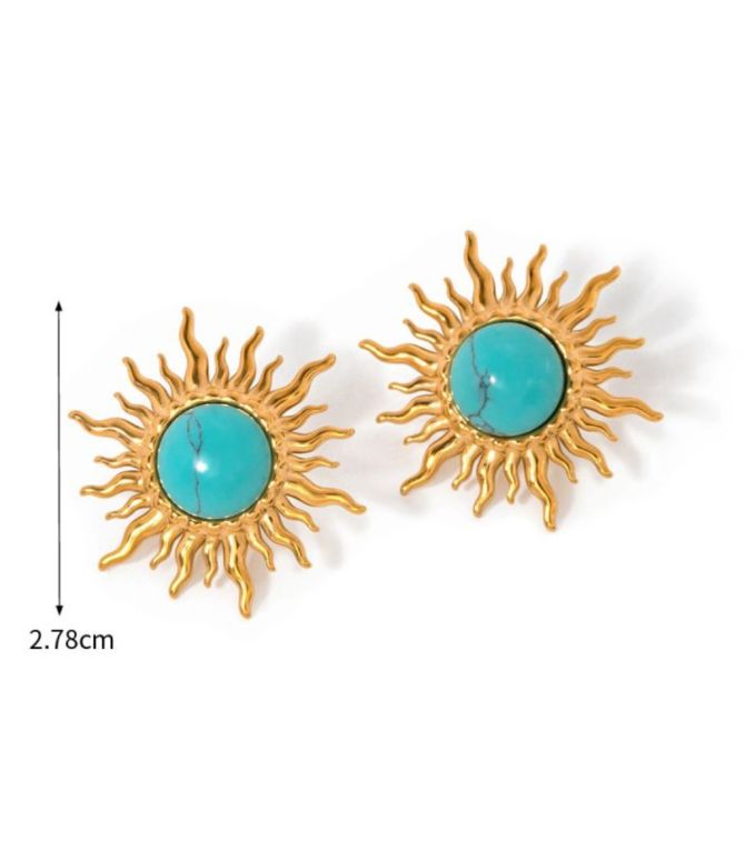 Aretes turquoise sunflower