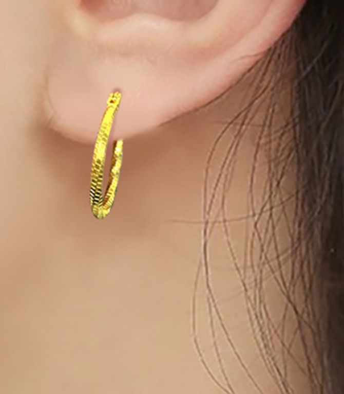 Aretes gold s925 twisted circle