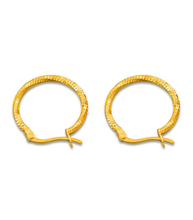 Aretes gold s925 twisted circle