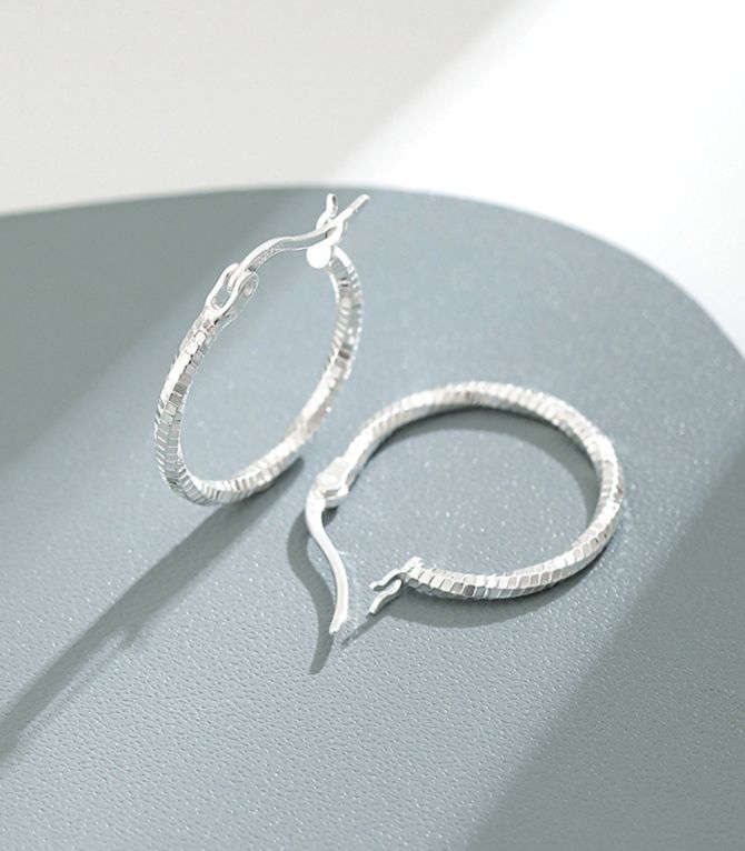 Aretes silver s925 twisted circle