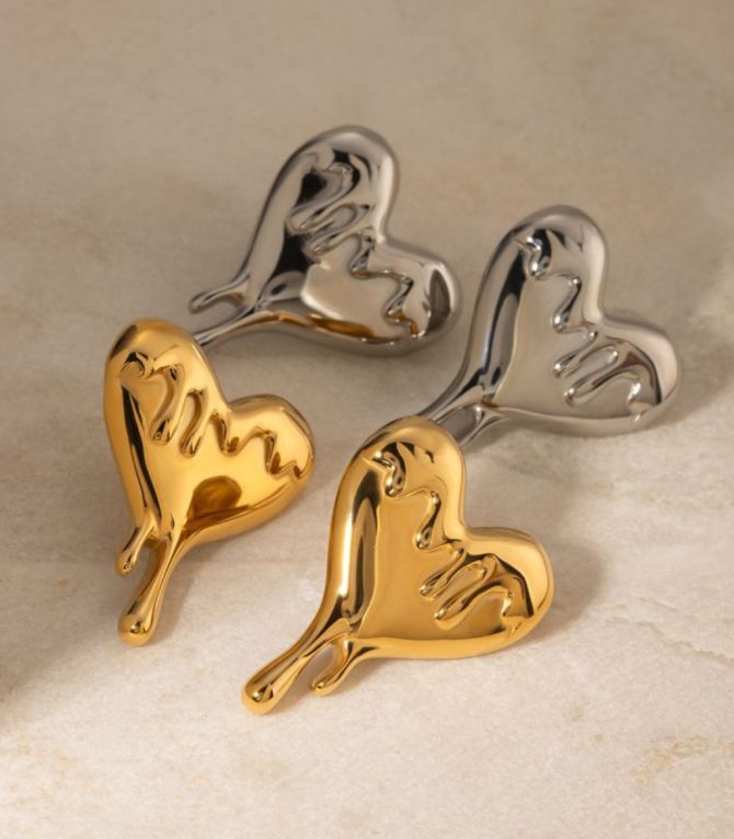 Aretes gold melted love