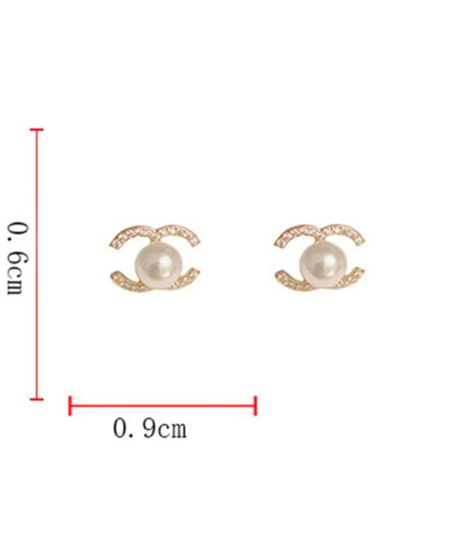 Aretes gold alphabet pearl