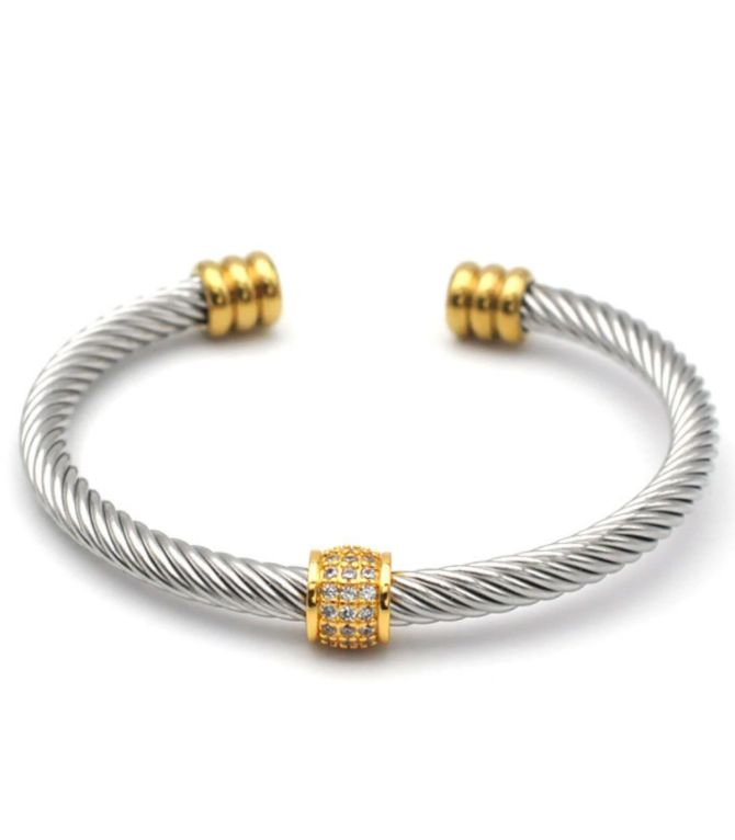 Brazalete gold diamond threaded