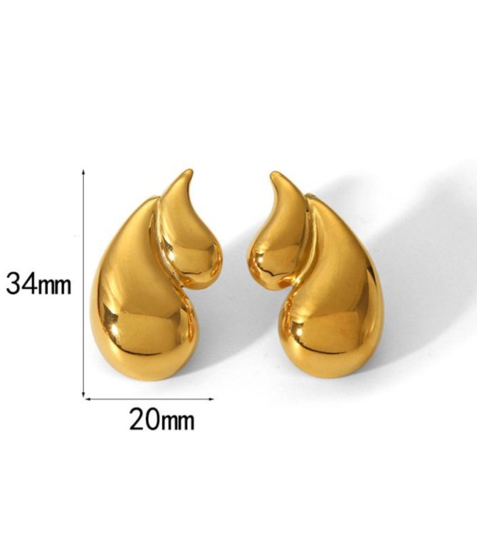 Aretes gold water drop