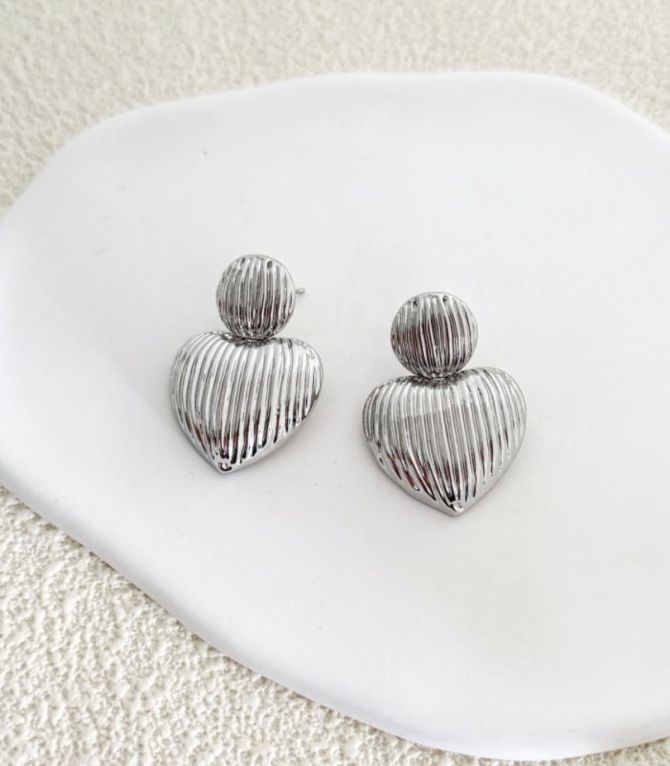 Aretes plata corazón