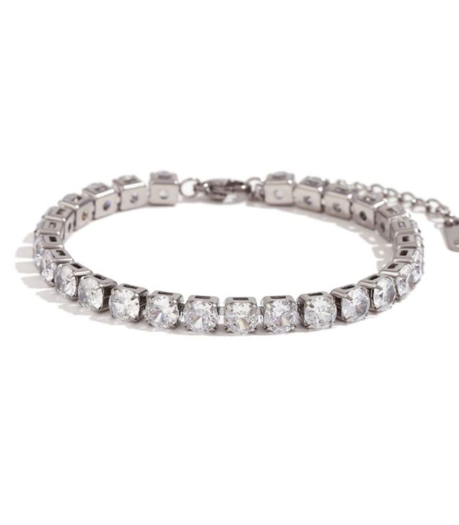 Brazalete silver 5mm zircon chain