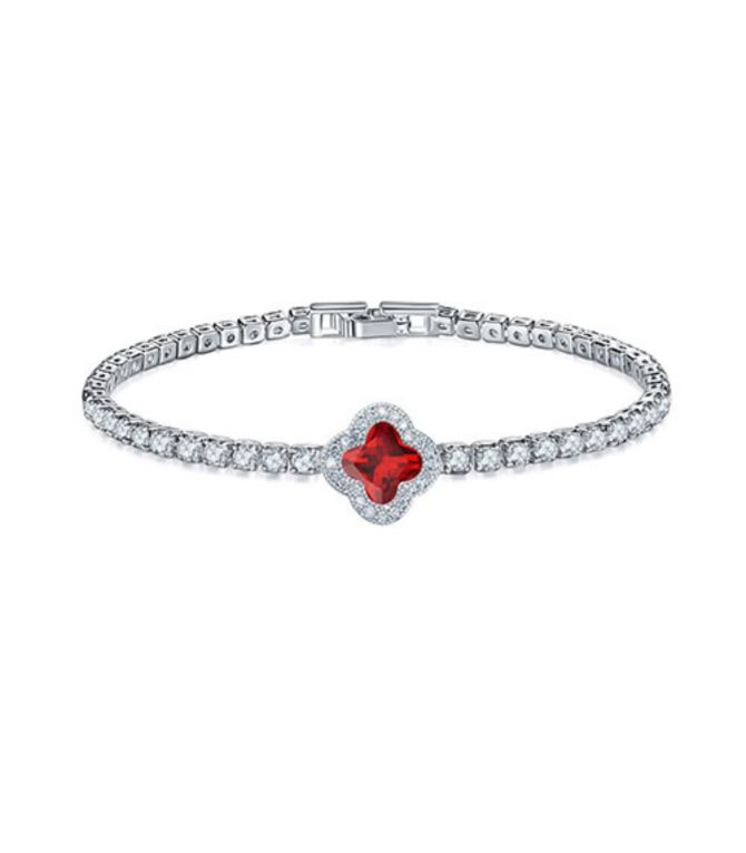 Brazalete red clover diamond