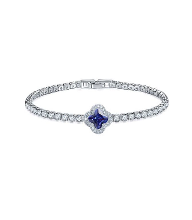 Brazalete blue clover diamond