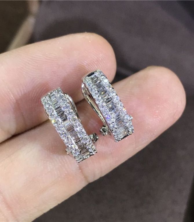 Aretes silver zirconium round