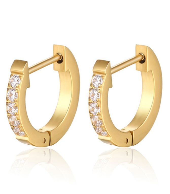 Aretes gold diamond round