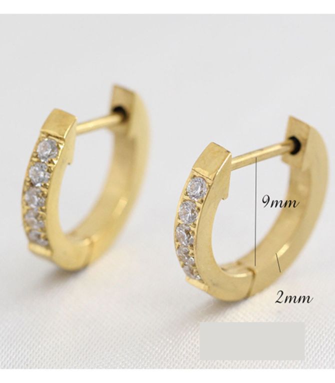 Aretes gold diamond round