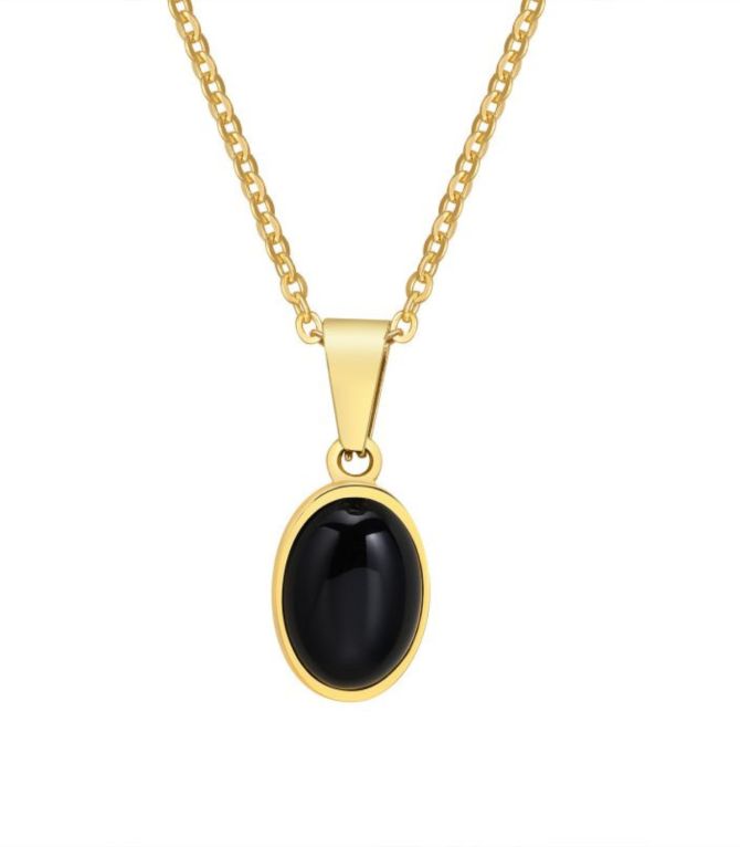 Collar oval black onyx