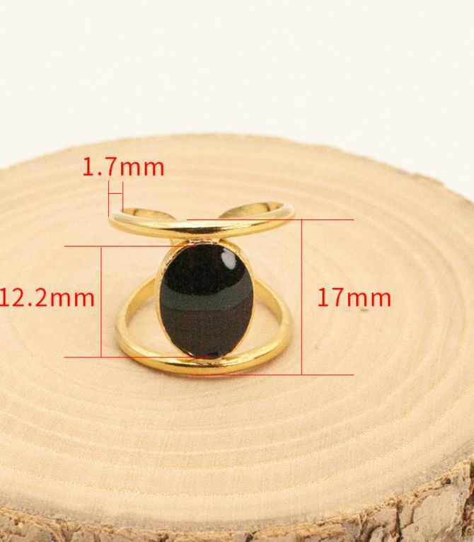 Anillo oval negro