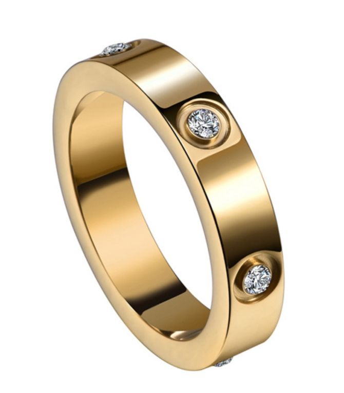 Anillo 4mm gold diamond 8