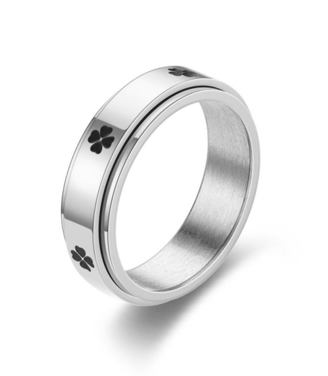 Anillo siver clover 8