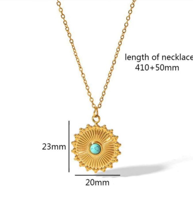 Collar turquoise medallion