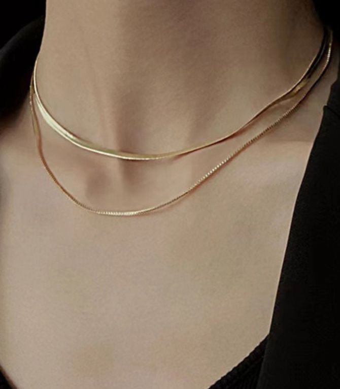 Collar dorado doble layer